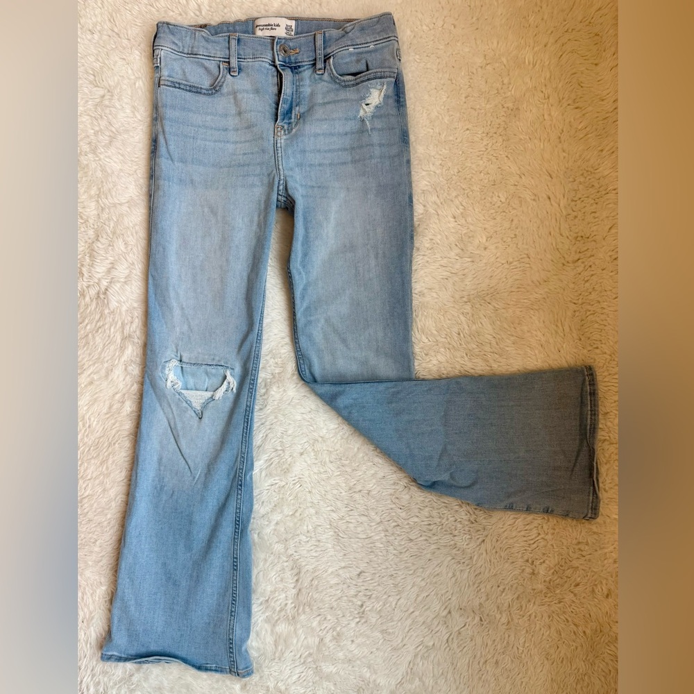Abercrombie Kids High Rise Light Blue Flare Jeans